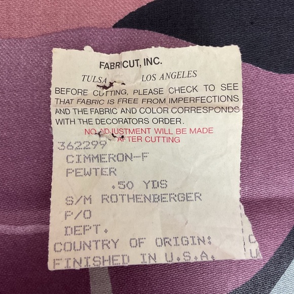 Fabricut tropical leaf print drapery fabric panel 22” x 56” Teflon finish - Picture 10 of 10